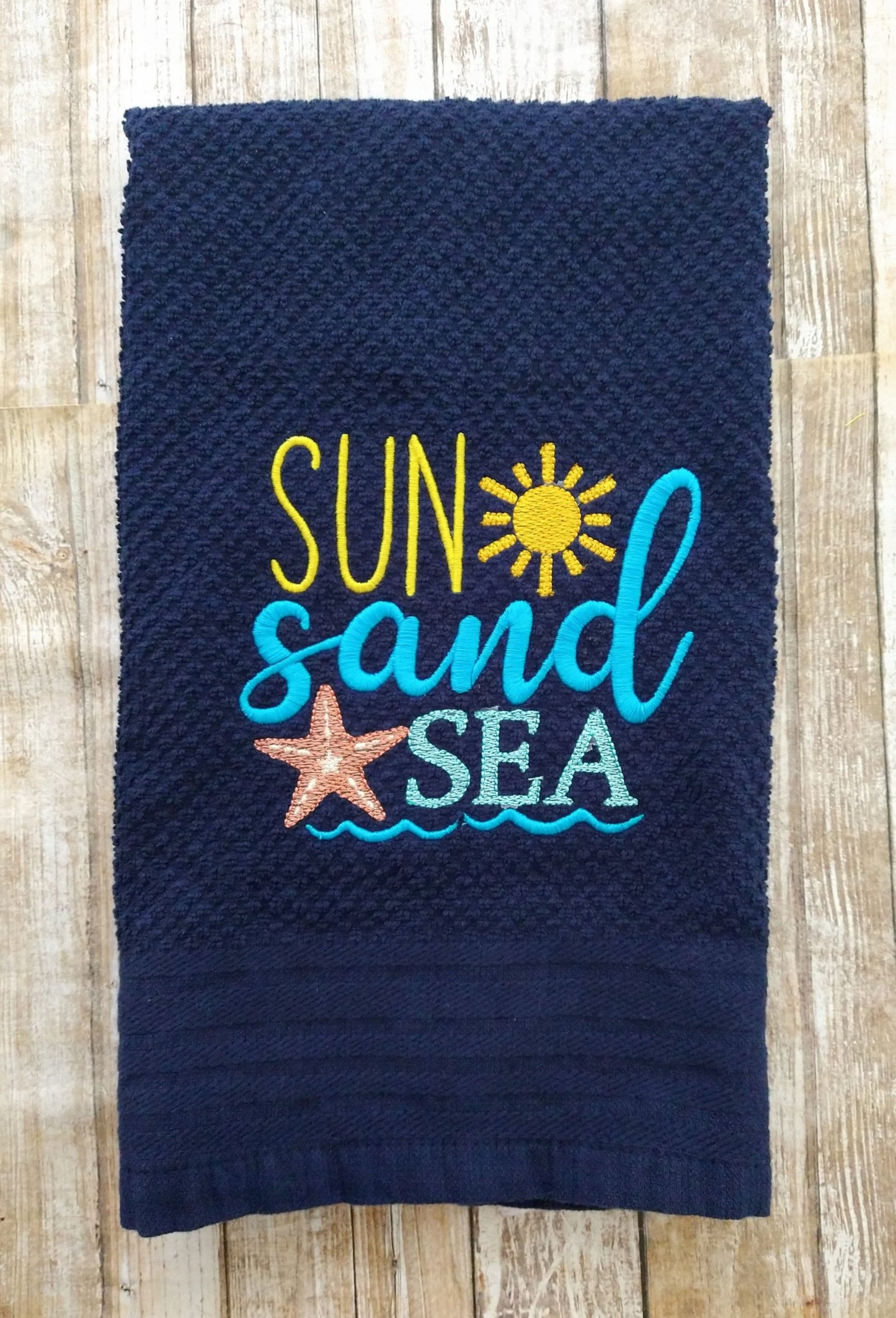 Sun Sand Sea - 4 sizes- Digital Embroidery Design