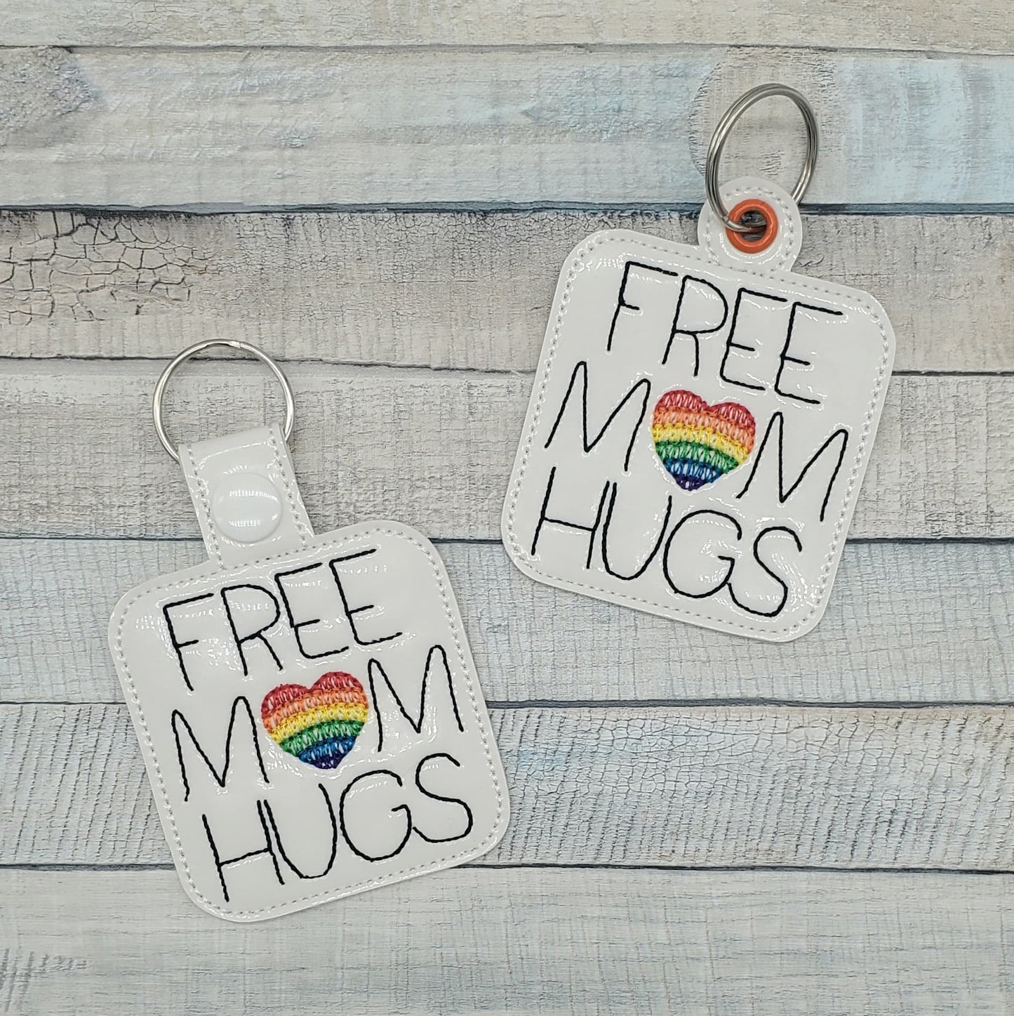 Free Mom Hugs Fobs - DIGITAL Embroidery DESIGN