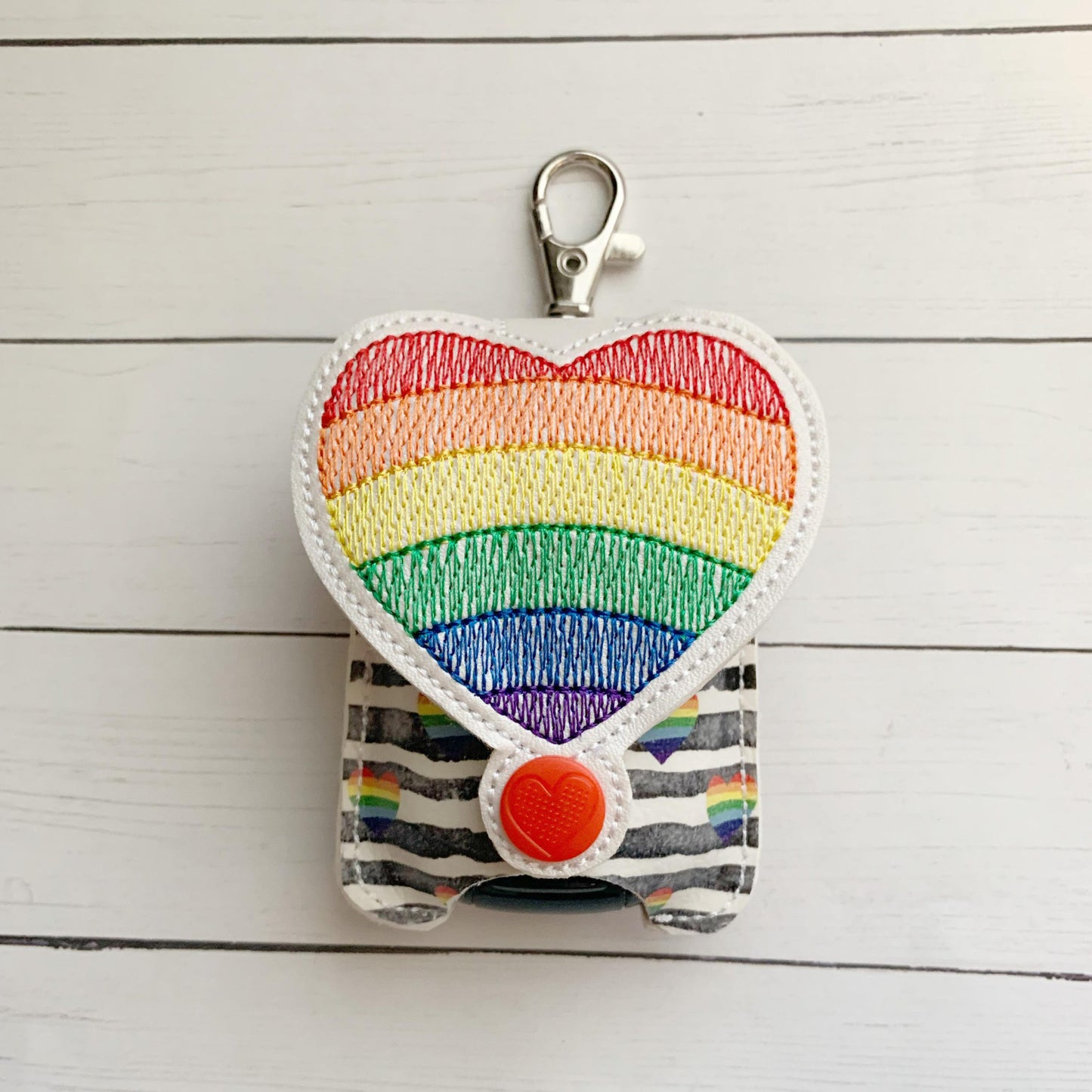 Pride Heart Sketch Applique Fold Over Sanitizer Holder 5x7- DIGITAL Embroidery DESIGN