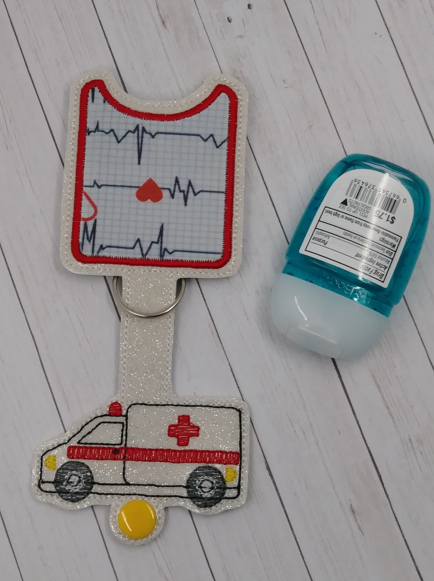 Ambulance Applique Fold Over Sanitizer Holder 5x7- DIGITAL Embroidery DESIGN