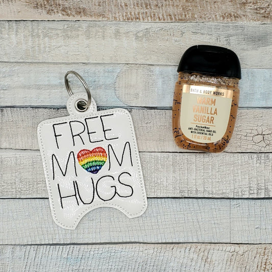 Free Mom Hugs Sanitizer Holders 5x7- DIGITAL Embroidery DESIGN