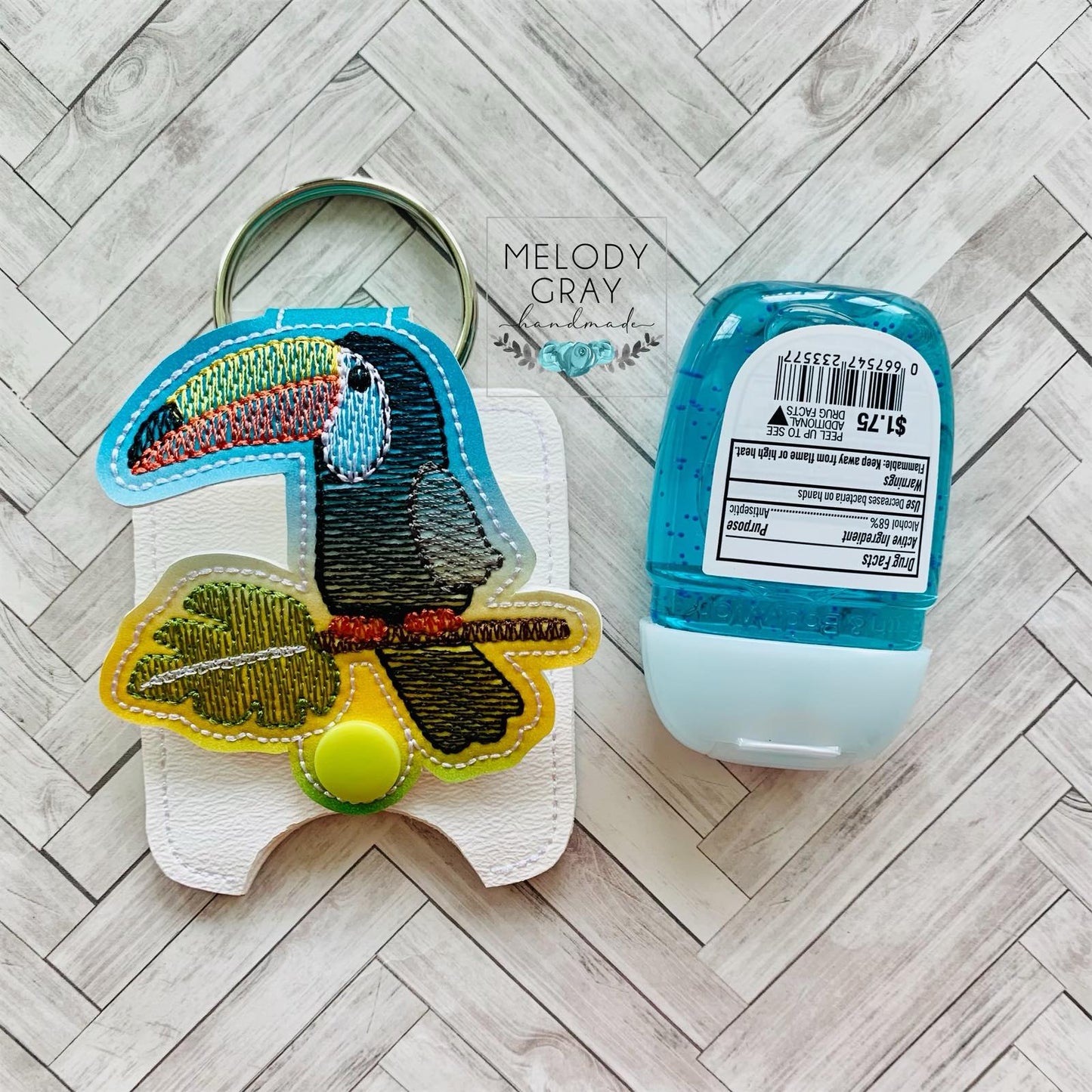 Toucan Sketch Applique Fold Over Sanitizer Holder 5x7- DIGITAL Embroidery DESIGN