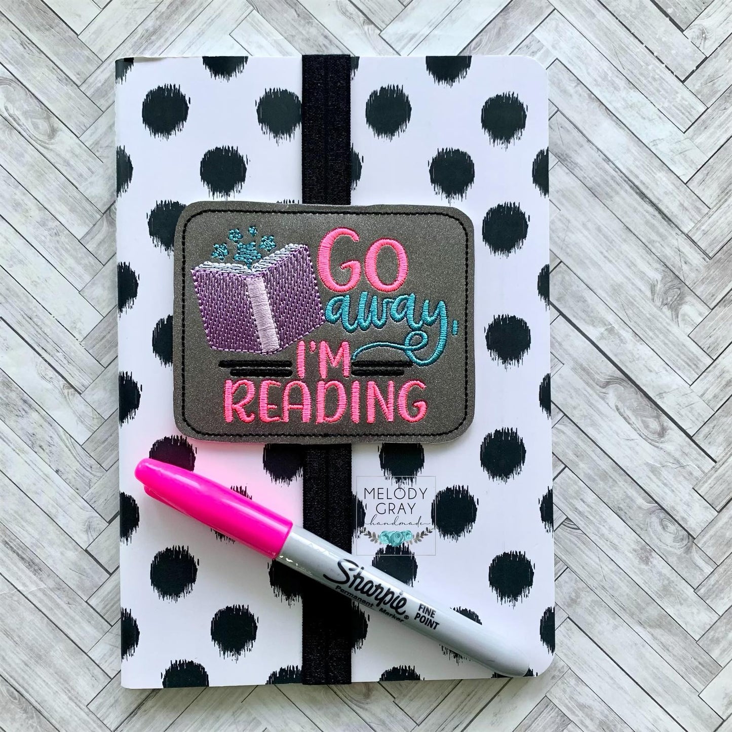 Go Away I'm Reading Book Band - Embroidery Design, Digital File