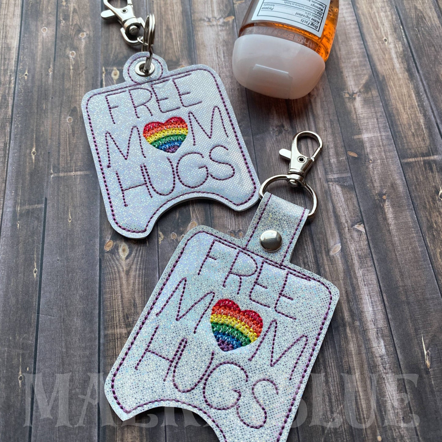 Free Mom Hugs Sanitizer Holders 5x7- DIGITAL Embroidery DESIGN