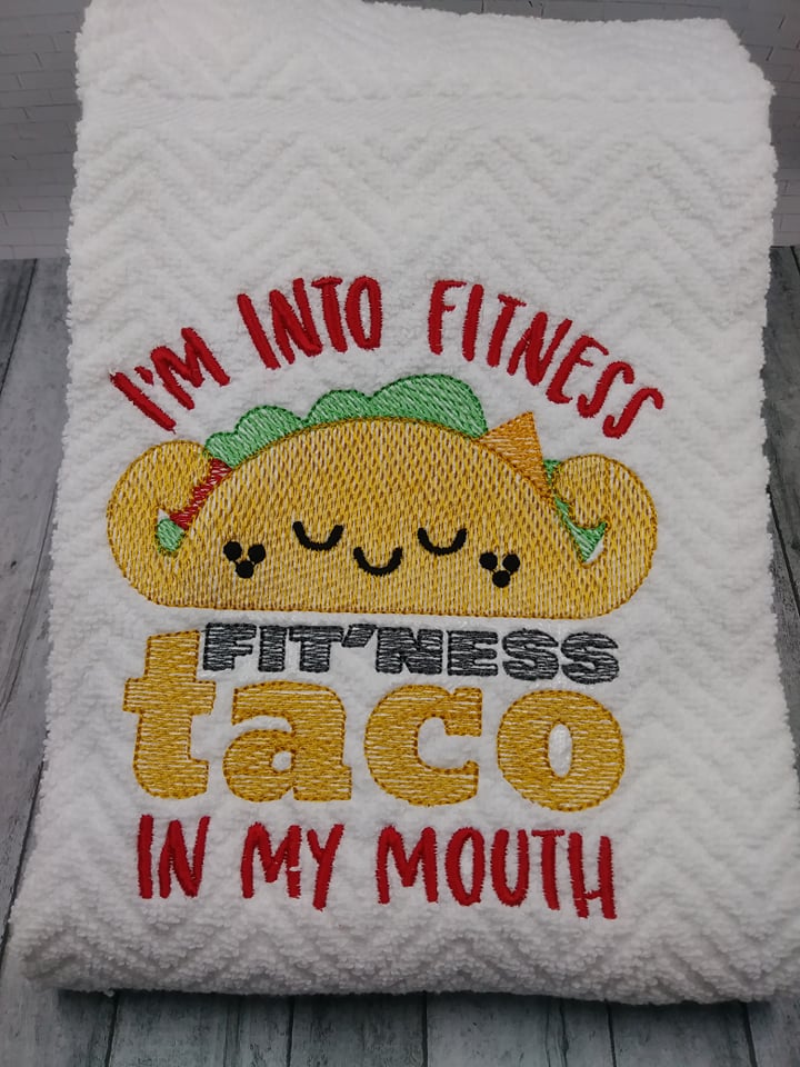 Fitness Tacos - 4 sizes- Digital Embroidery Design