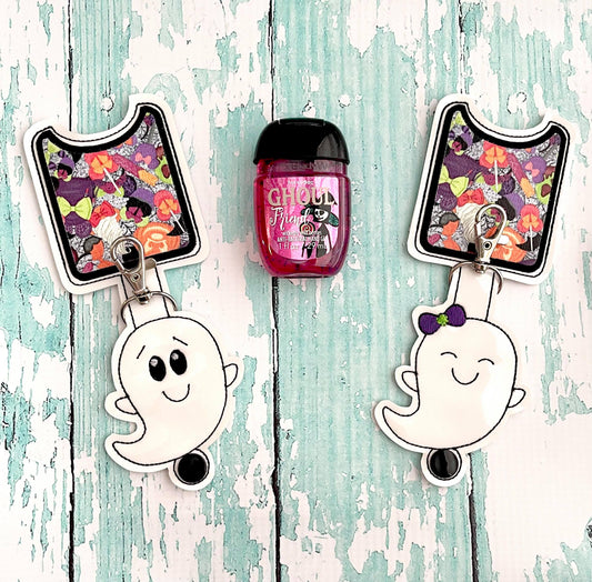 Cute Ghost Applique Fold Over Sanitizer Holder Bundle 5x7- DIGITAL Embroidery DESIGN