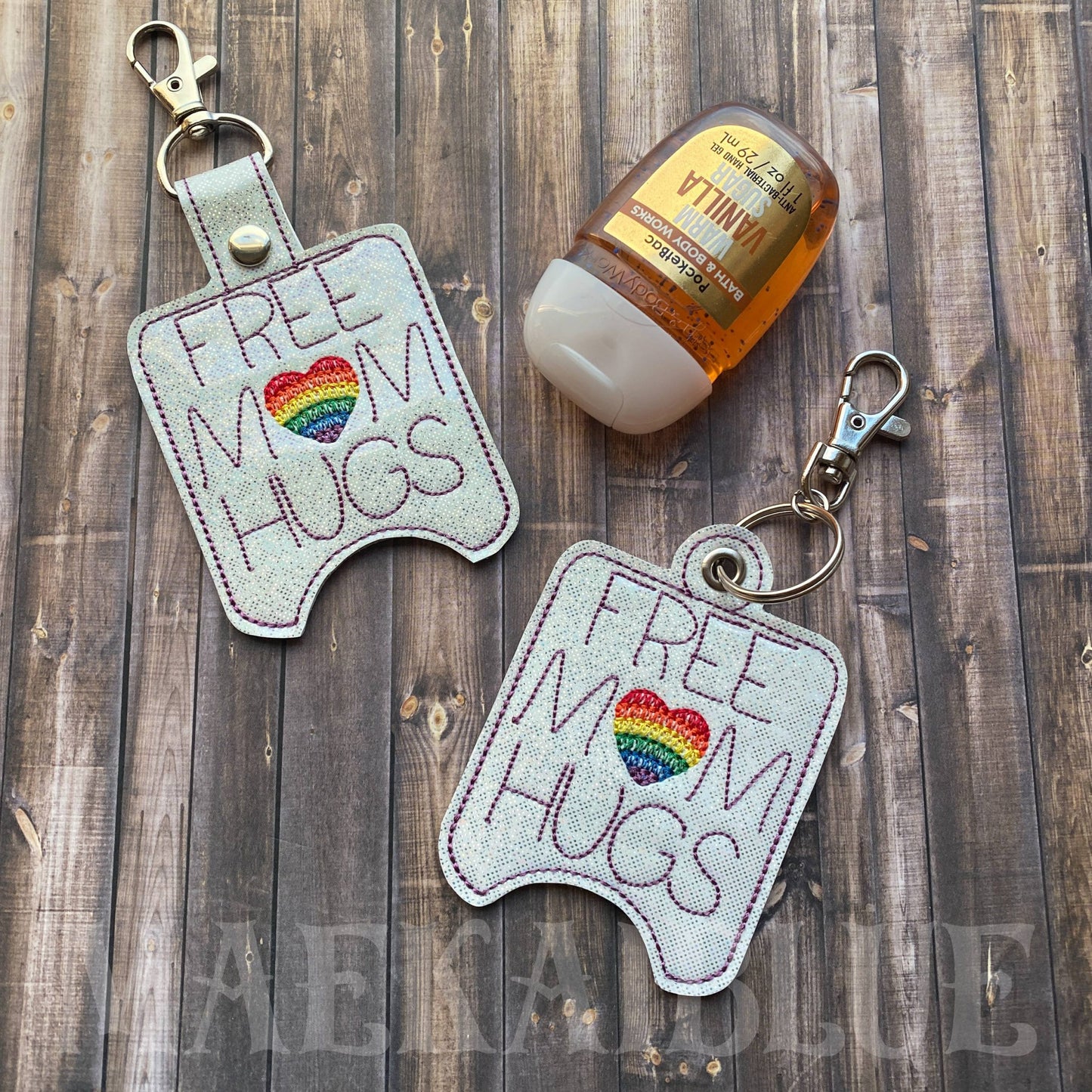 Free Mom Hugs Sanitizer Holders 5x7- DIGITAL Embroidery DESIGN