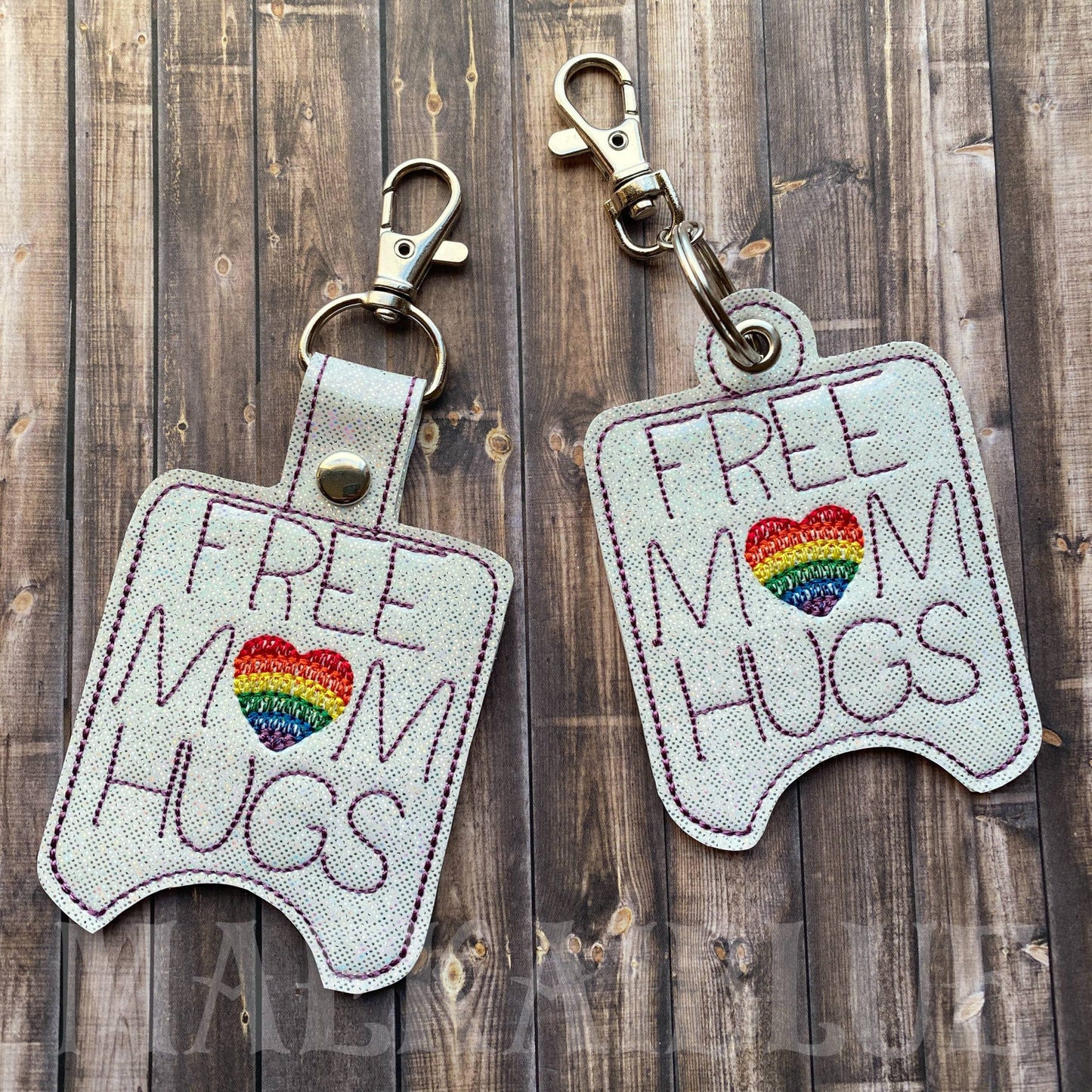 Free Mom Hugs Sanitizer Holders 5x7- DIGITAL Embroidery DESIGN