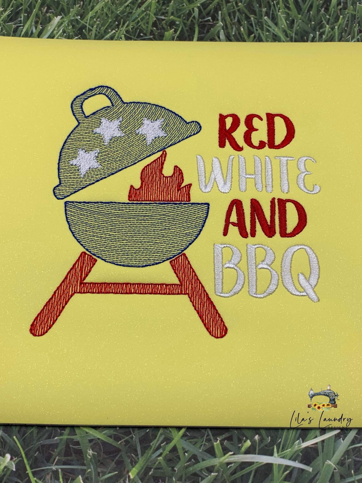 Red White & BBQ - 3 Sizes - Digital Embroidery Design