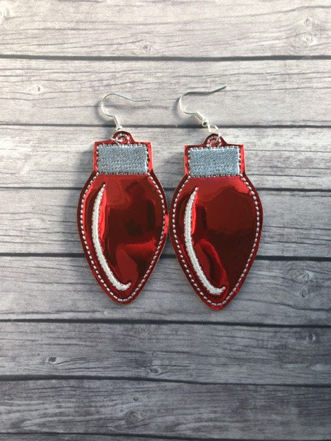 Christmas Light Earrings - 3 sizes - 4x4 and 5x7 Grouped- Digital Embroidery Design
