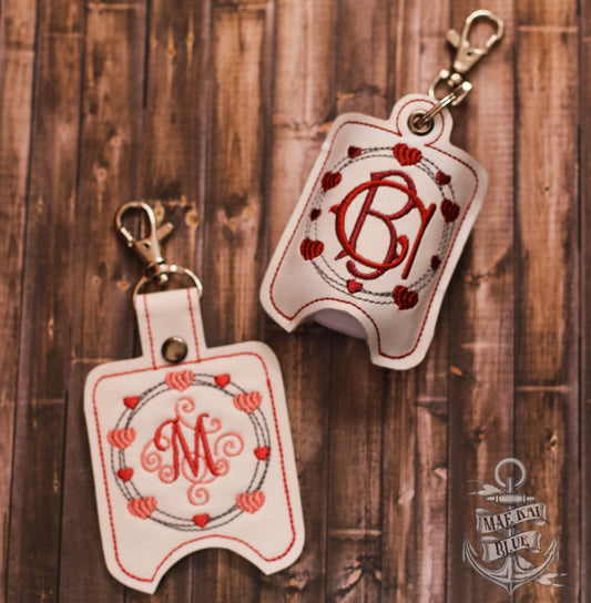 Heart Frame Monogram Sanitizer Holders - DIGITAL Embroidery DESIGN
