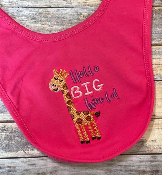 Hello Big World - 3 sizes- Digital Embroidery Design
