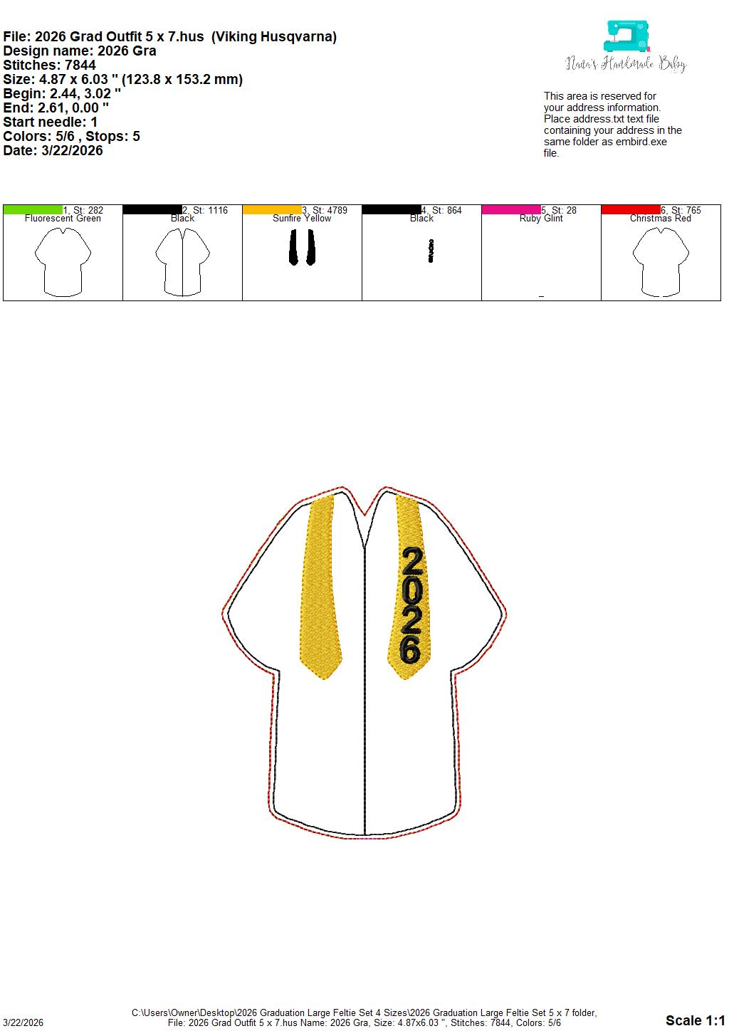 Graduation - Class of 2026 Feltie - Wreath Set - 4 x 4, 5 x 7, 6 x 10 and 8 x 12 Included - DIGITAL Embroidery Design