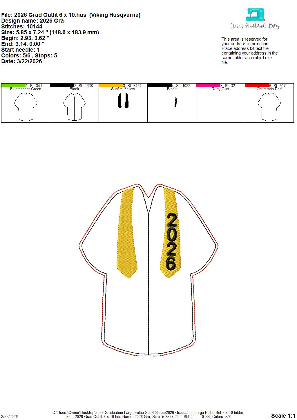 Graduation - Class of 2026 Feltie - Wreath Set - 4 x 4, 5 x 7, 6 x 10 and 8 x 12 Included - DIGITAL Embroidery Design