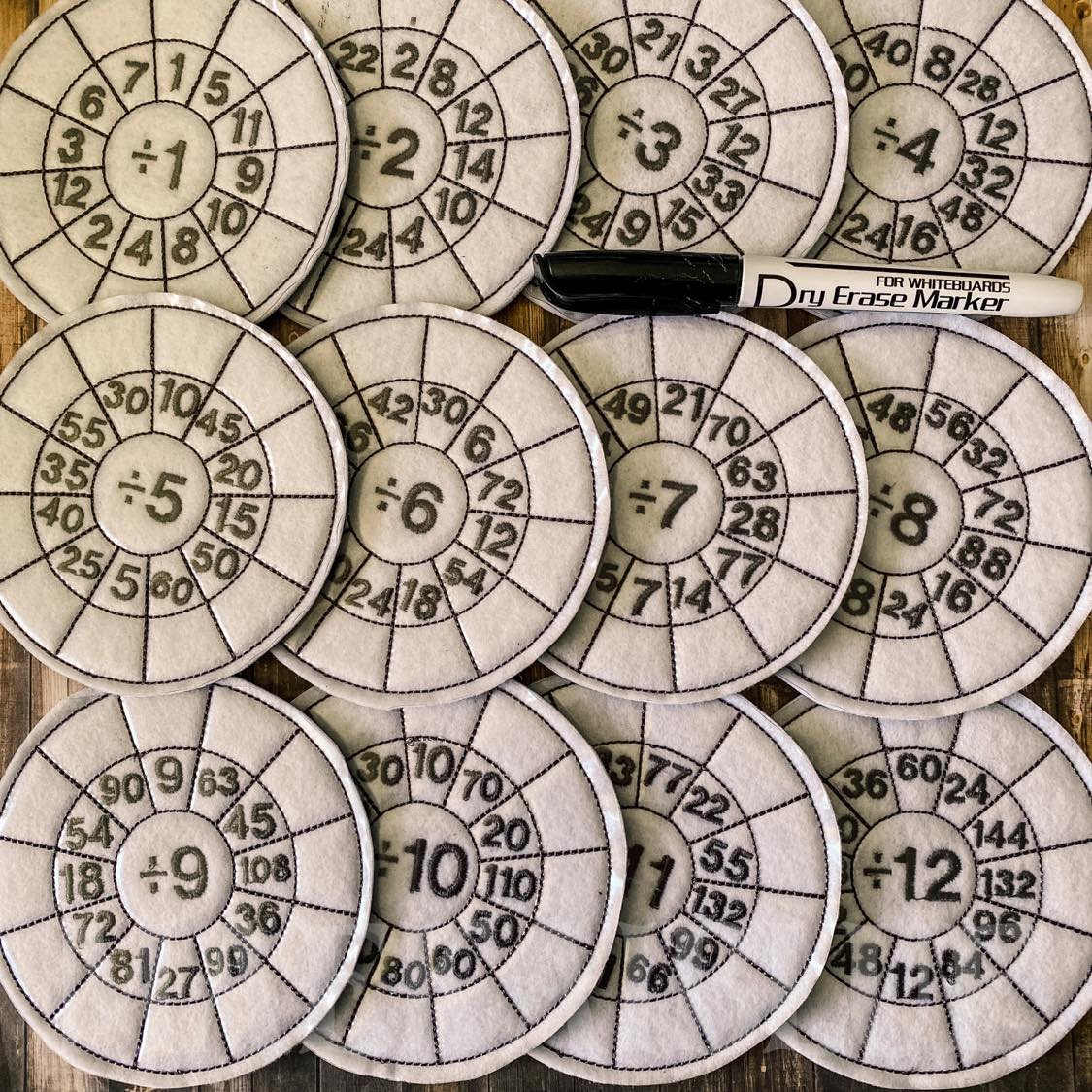 Dynamic Division Set with zipper bag - Digital Embroidery Design