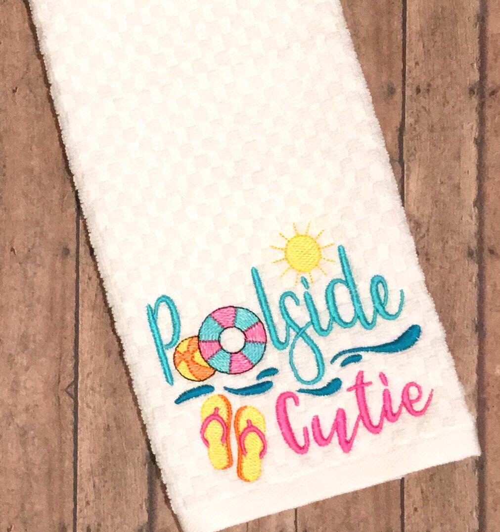 Poolside Cutie - 3 sizes- Digital Embroidery Design