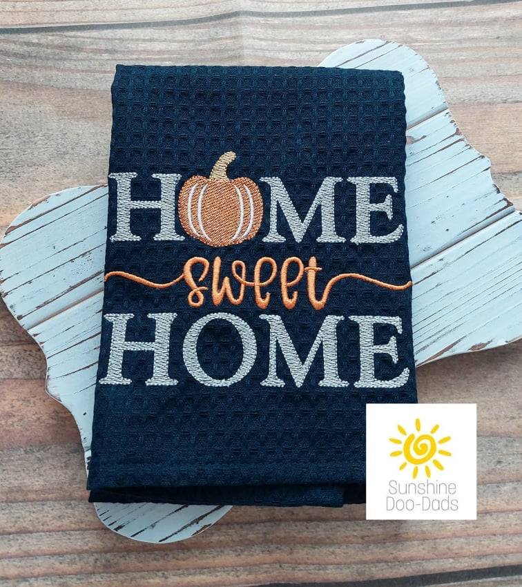 Home Sweet Home Pumpkin - 4 sizes- Digital Embroidery Design
