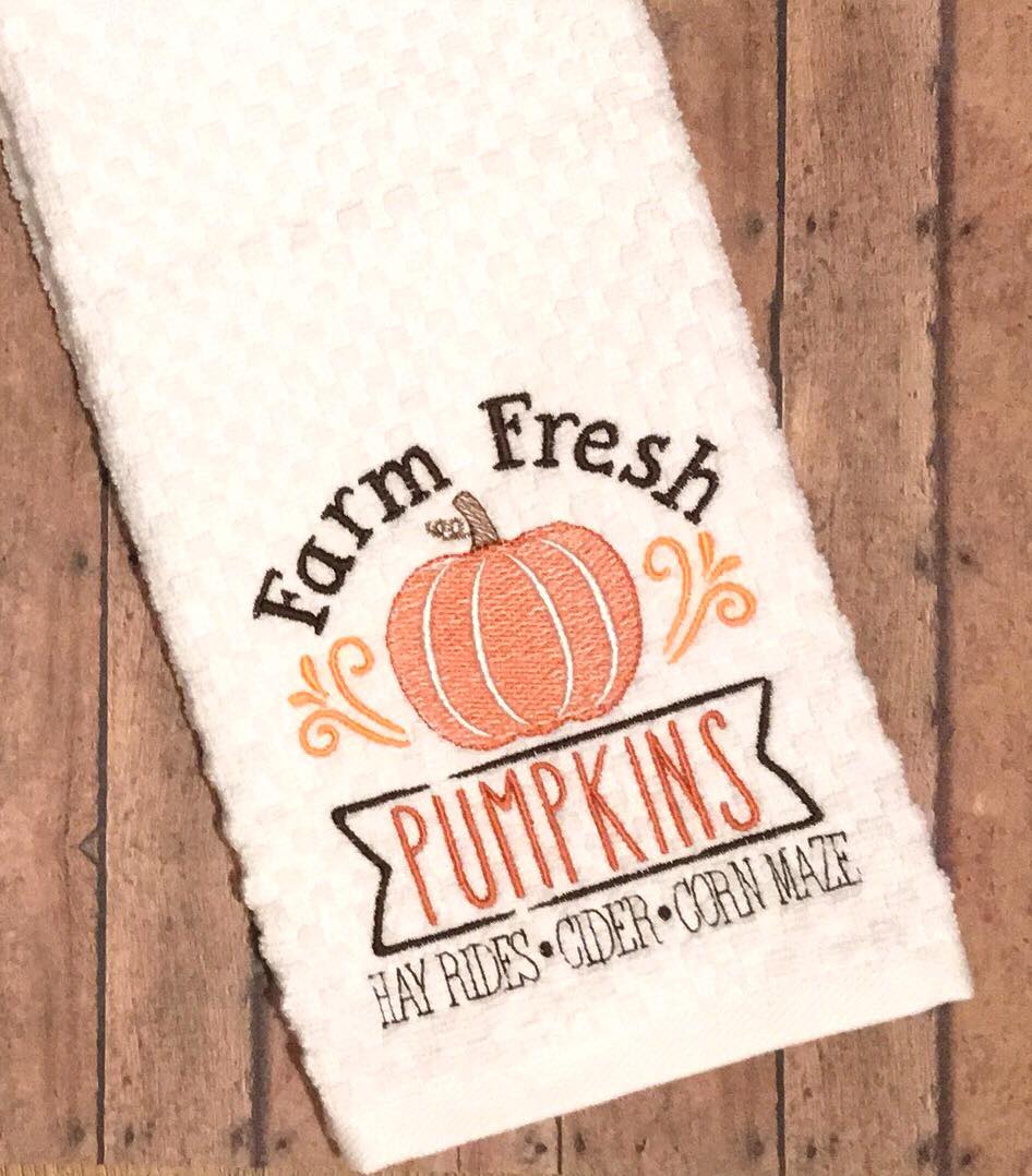 Farm Fresh Pumpkins - 3 sizes- Digital Embroidery Design