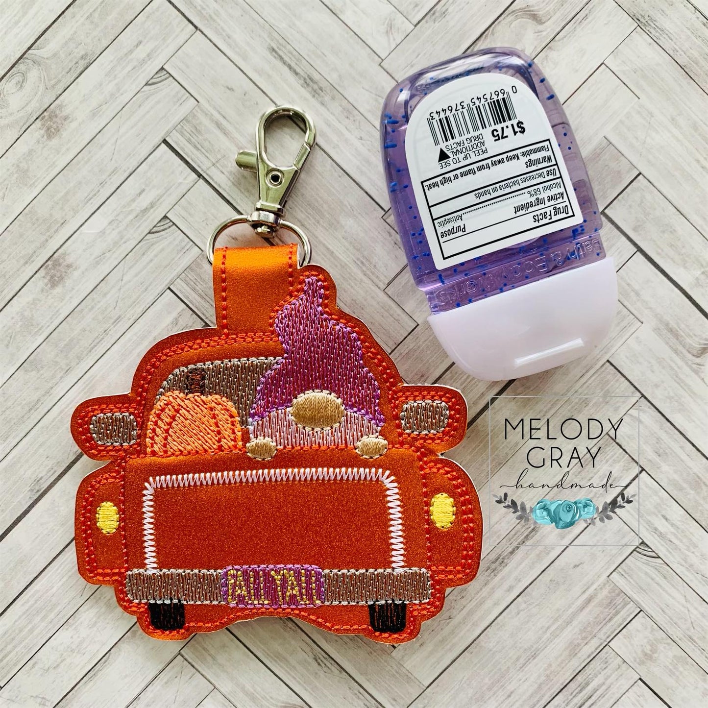 Gnome Fall Truck Sanitizer Holder - DIGITAL Embroidery DESIGN