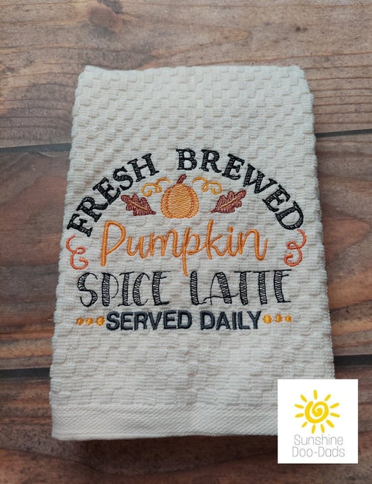Fresh Brewed PSL - 3 sizes- Digital Embroidery Design
