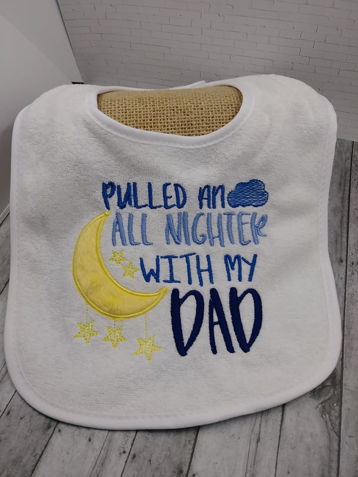 Pulled an All Nighter Dad - 3 sizes- Digital Embroidery Design