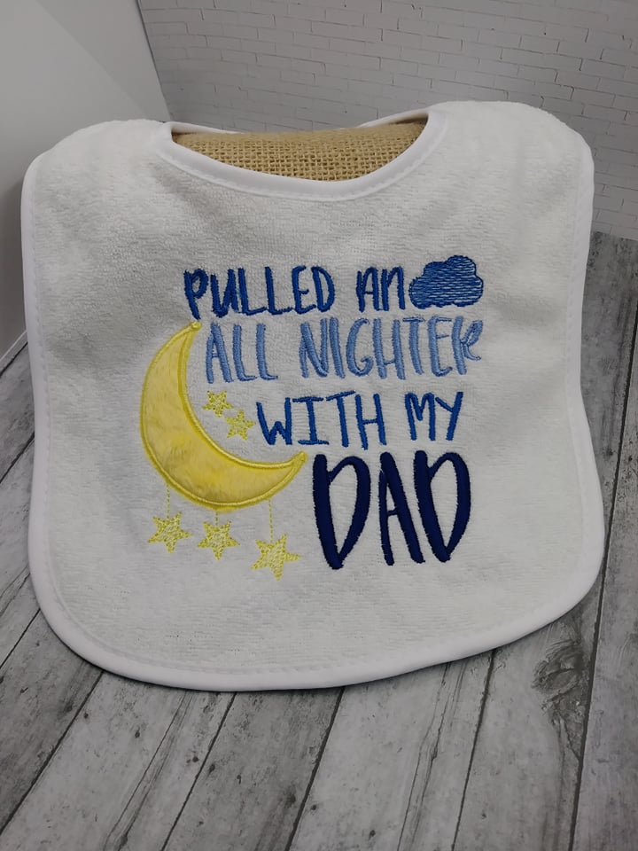 Pulled an All Nighter Dad - 3 sizes- Digital Embroidery Design