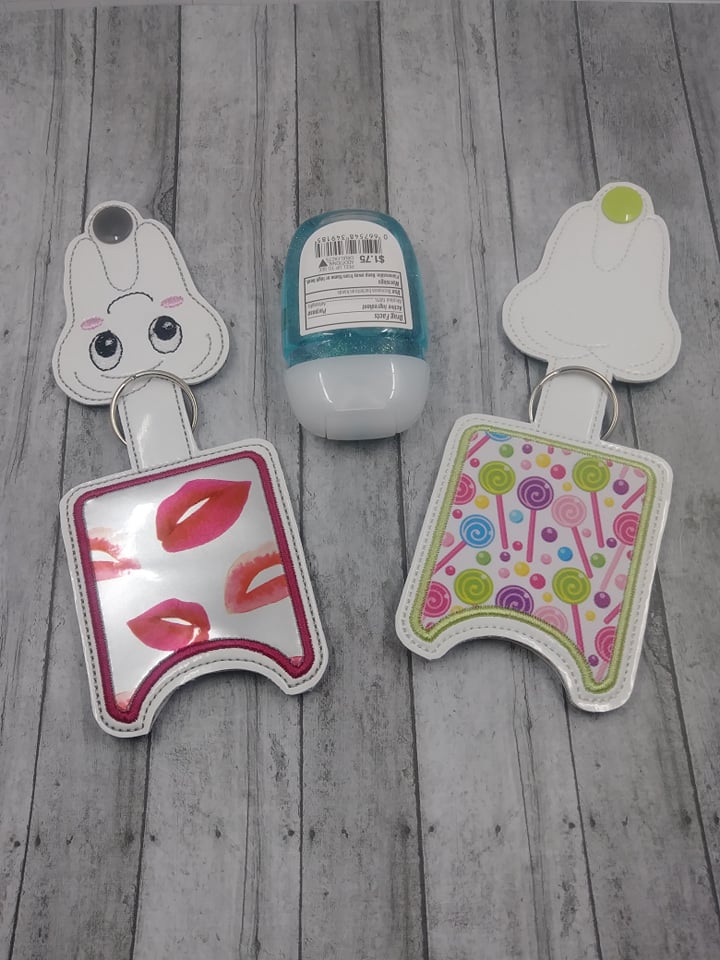 Happy Tooth Applique Fold Over Sanitizer Holder 5x7- DIGITAL Embroidery DESIGN