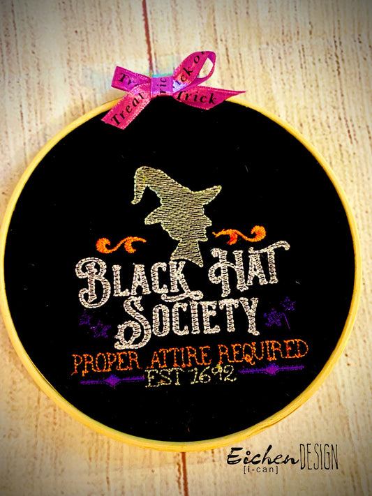 Black Hat Society - 4 sizes- Digital Embroidery Design