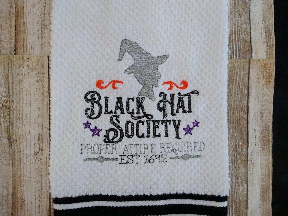 Black Hat Society - 4 sizes- Digital Embroidery Design