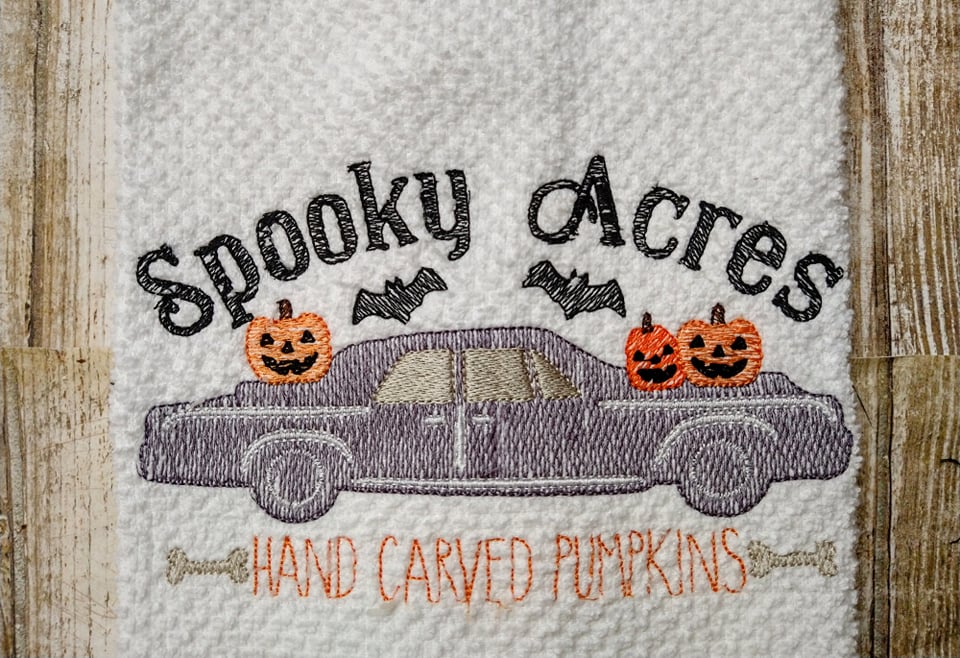 Spooky Acres - 3 sizes- Digital Embroidery Design
