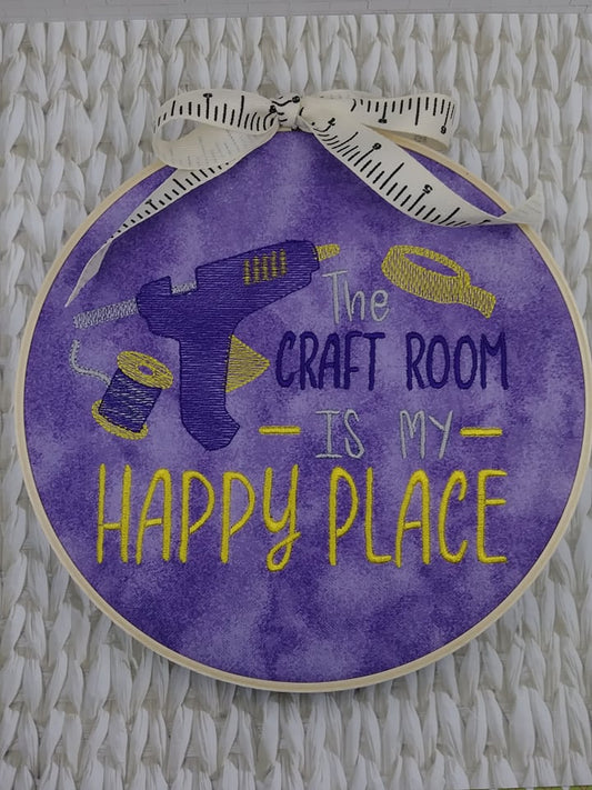 Craft room is my Happy Place - 3 sizes- Digital Embroidery Design