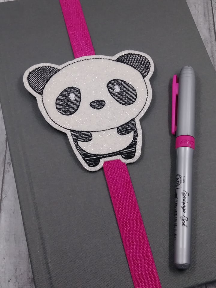 Kawaii Panda Book Band - Embroidery Design, Digital File