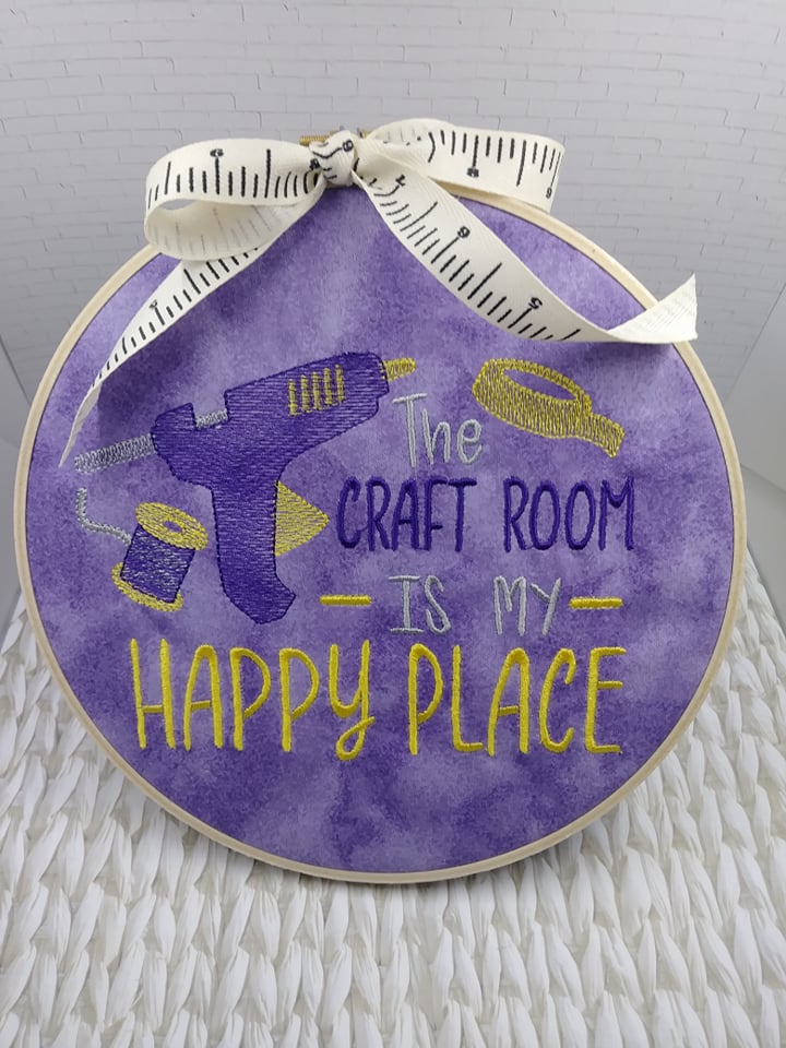 Craft room is my Happy Place - 3 sizes- Digital Embroidery Design