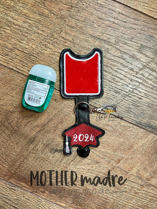 2024 Grad Cap Applique Fold Over Sanitizer Holder - Digital Embroidery Design