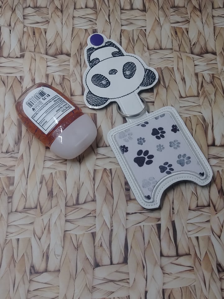 Kawaii Panda Applique Fold Over Sanitizer Holder 5x7- DIGITAL Embroidery DESIGN
