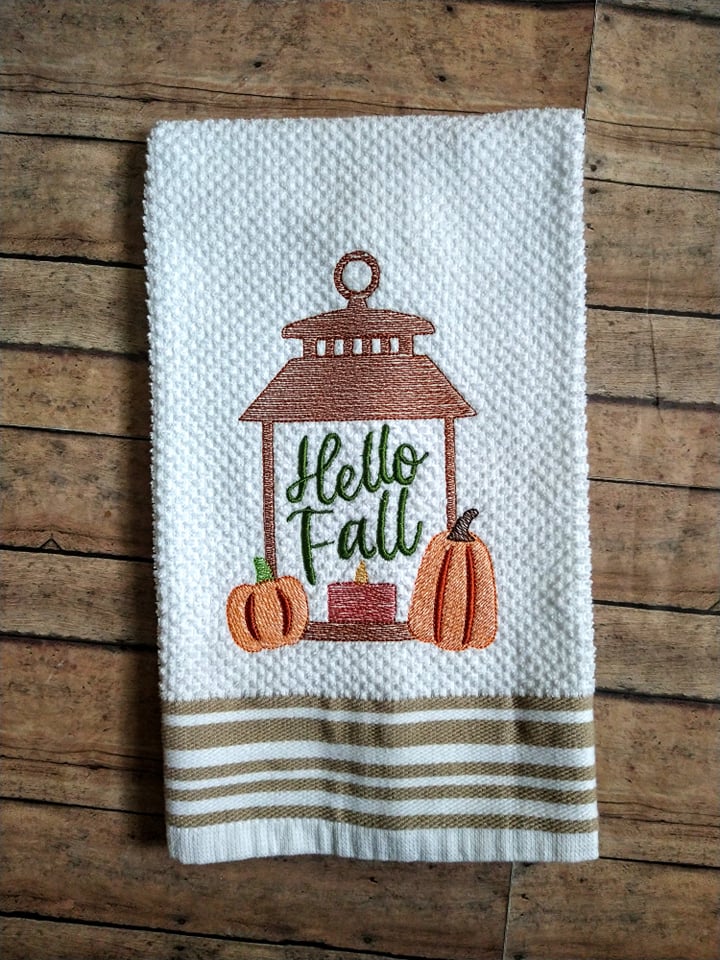 Hello Fall - 3 sizes- Digital Embroidery Design