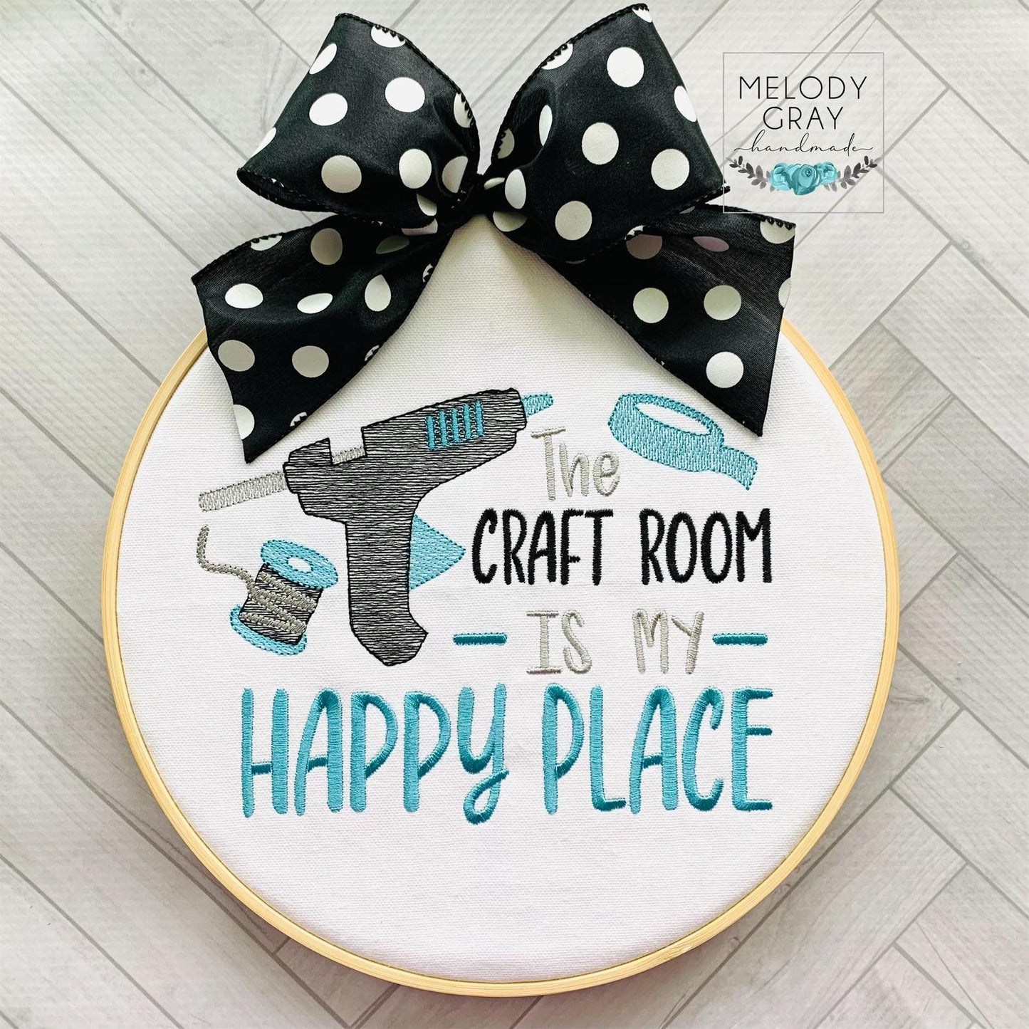 Craft room is my Happy Place - 3 sizes- Digital Embroidery Design