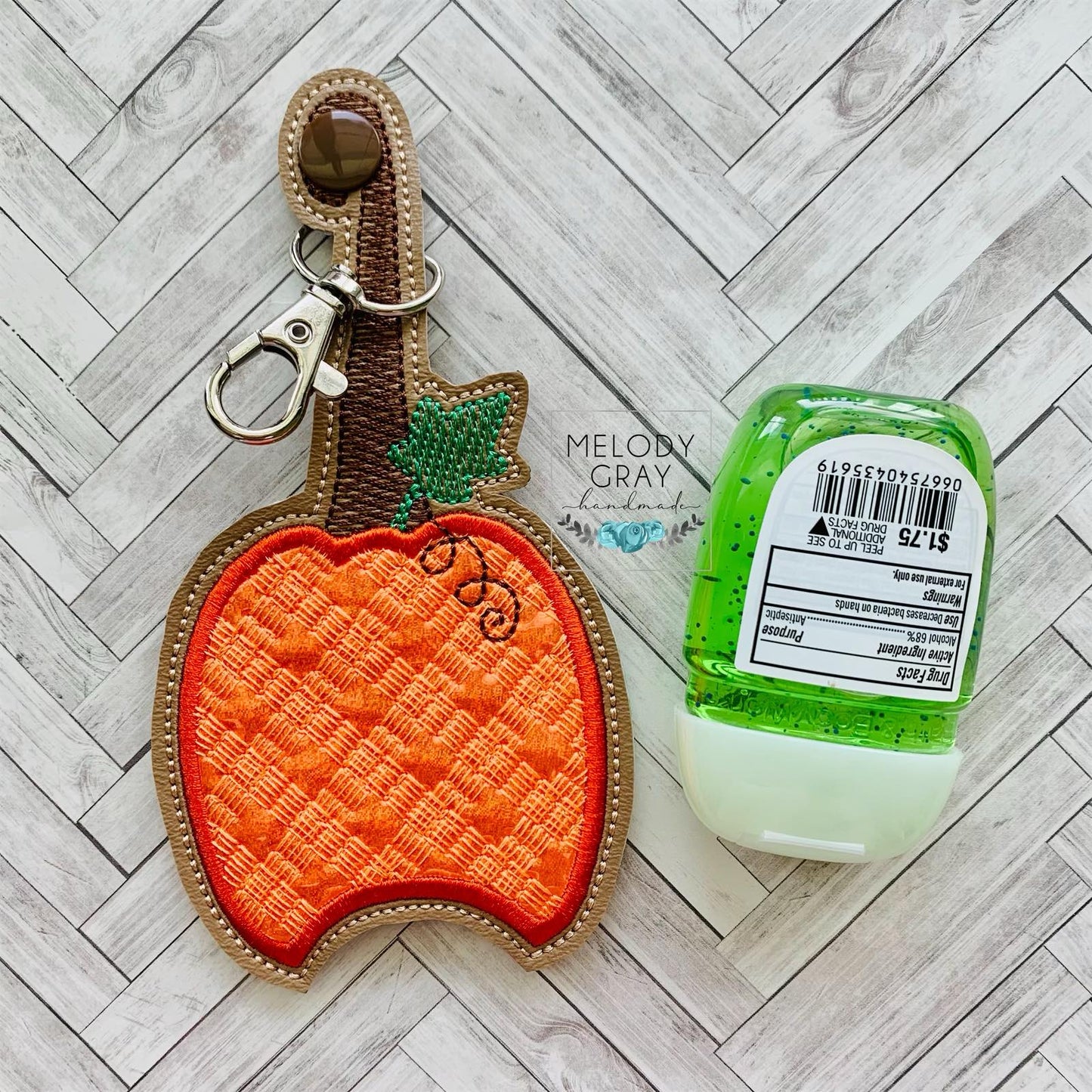Plaid Pumpkin Applique Fold Over Sanitizer Holder 5x7- DIGITAL Embroidery DESIGN