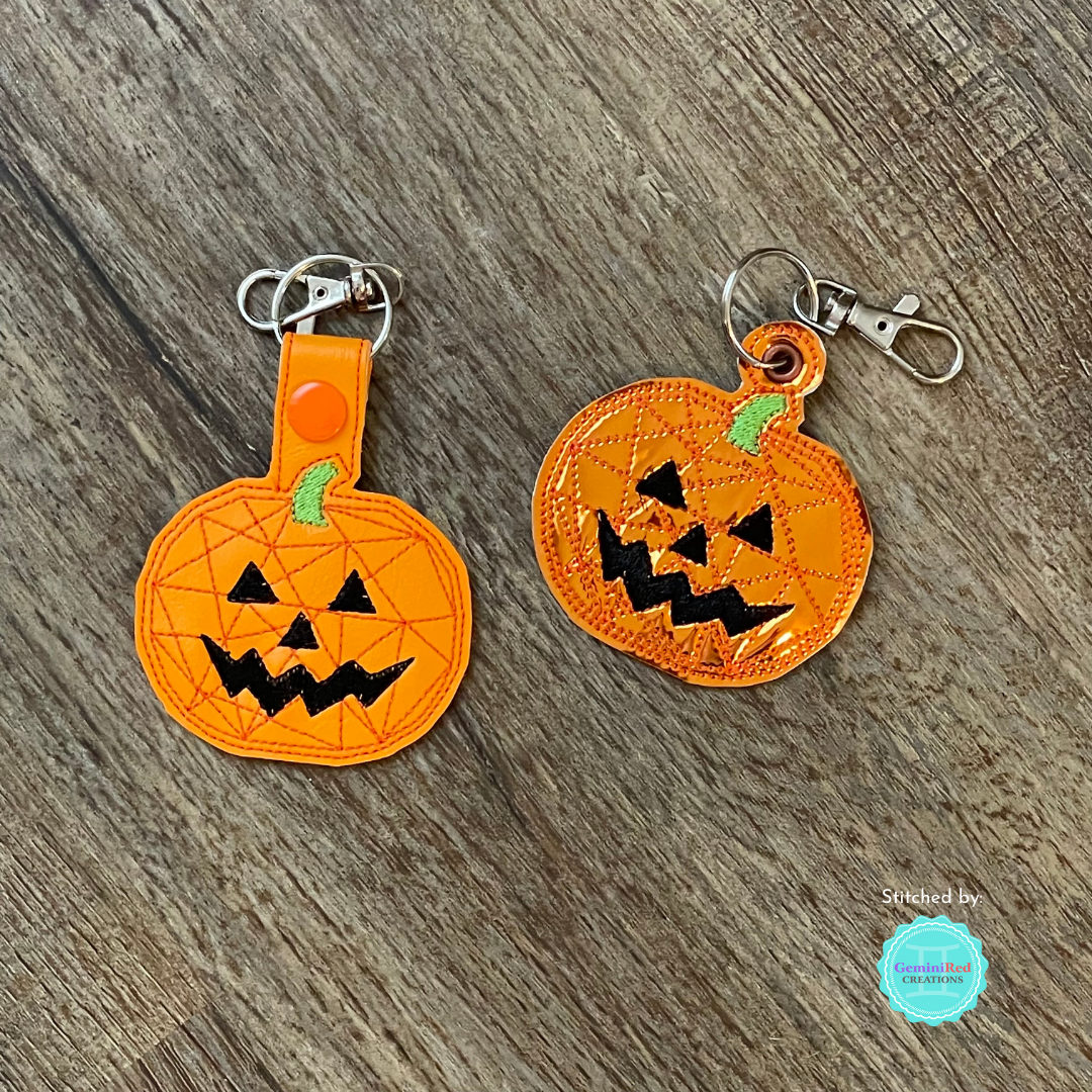 Geometric Jack O Lantern Fobs - DIGITAL Embroidery DESIGN