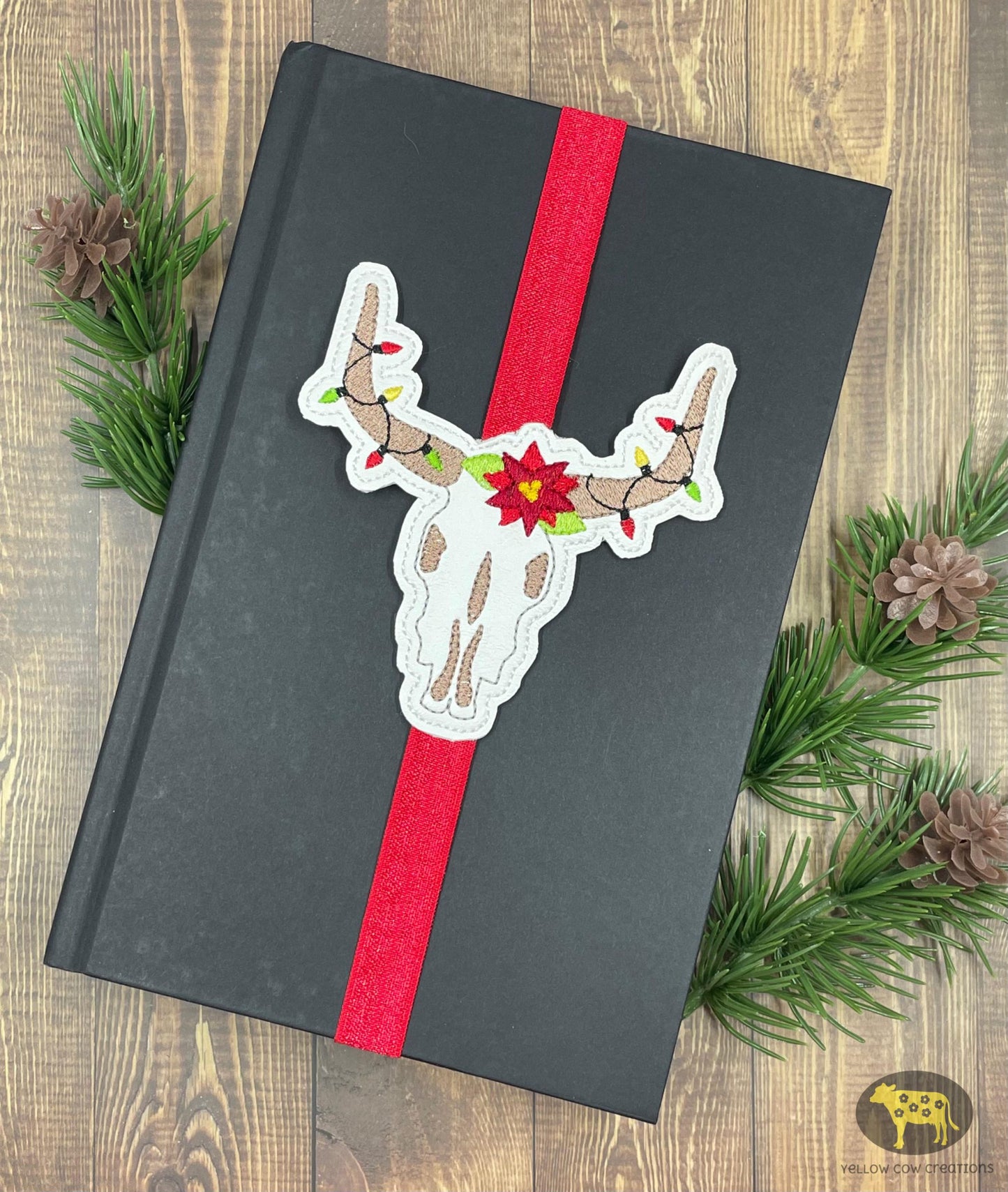 Longhorn Christmas Book Band - Embroidery Design, Digital File
