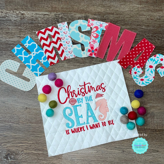 Christmas By The Sea - 3 sizes- Digital Embroidery Design