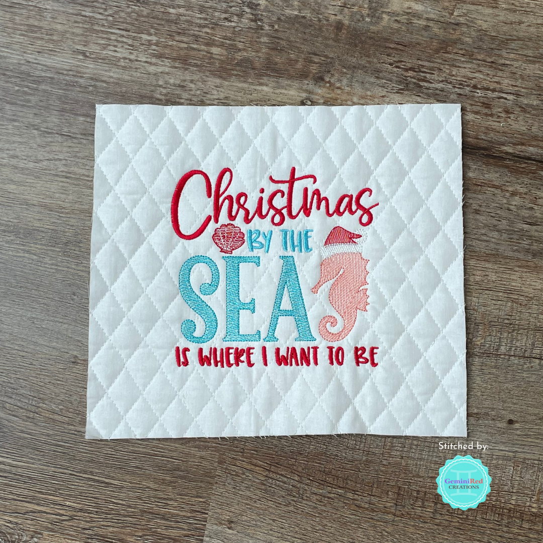 Christmas By The Sea - 3 sizes- Digital Embroidery Design