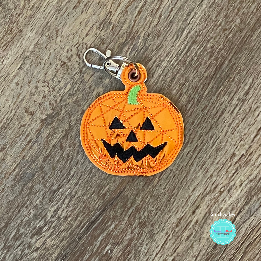 Geometric Jack O Lantern Fobs - DIGITAL Embroidery DESIGN