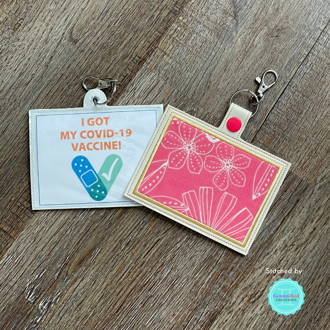 Applique Slip In Vaccination Card Holders 5x7