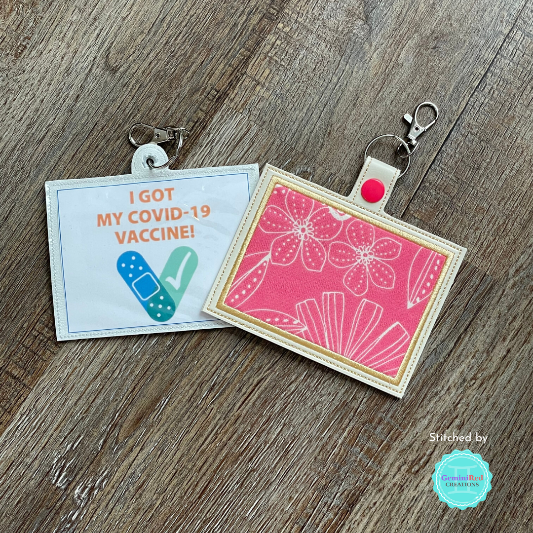 Applique Slip In Vaccination Card Holders 5x7