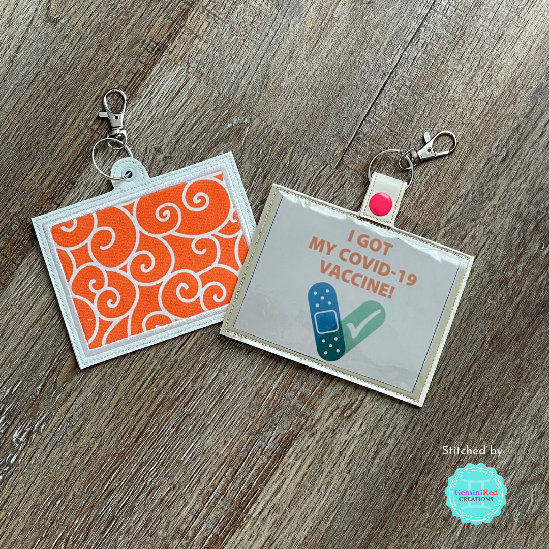 Applique Slip In Vaccination Card Holders 5x7