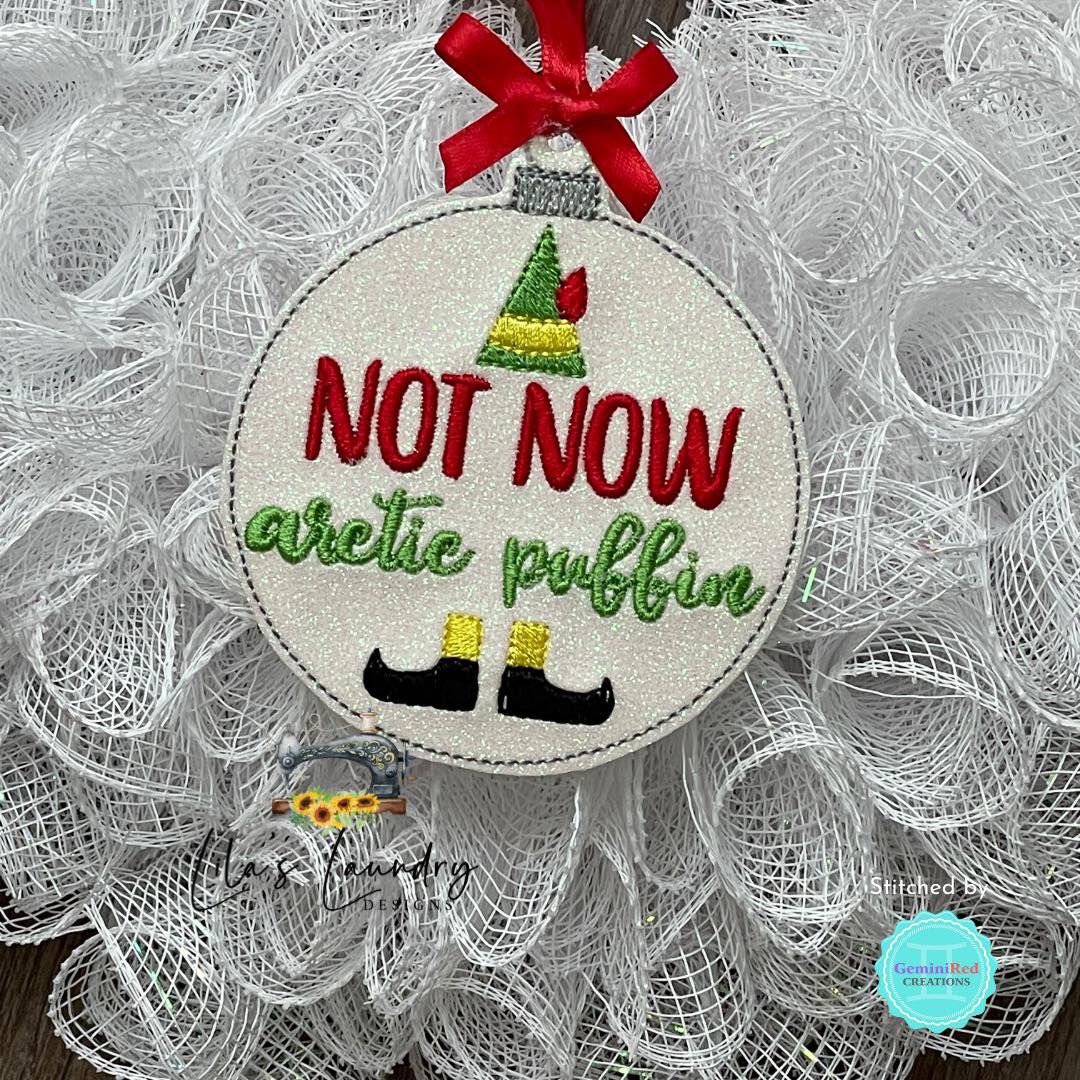 Arctic Puffin Ornament - Digital Embroidery Design