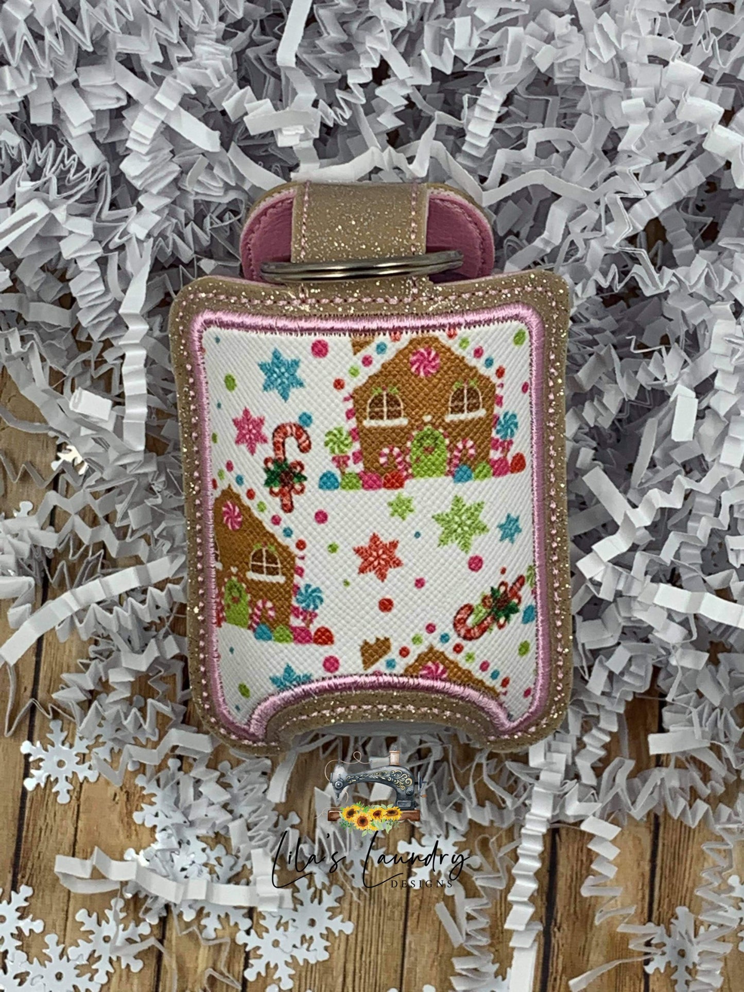 Gingerbread Girl Applique Fold Over Sanitizer Holder 5x7- DIGITAL Embroidery DESIGN