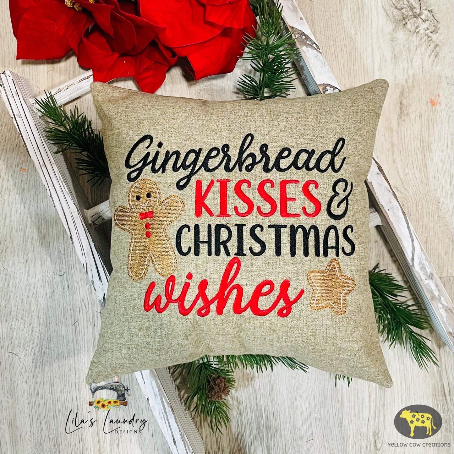 Gingerbread Kisses - 3 sizes- Digital Embroidery Design