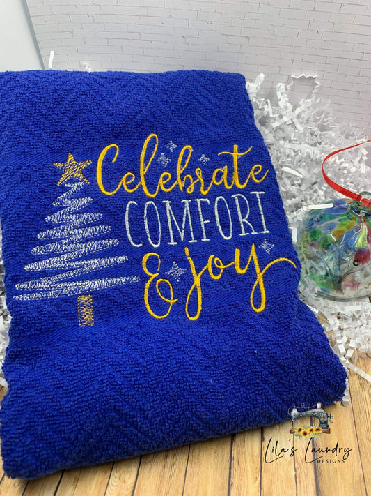 Celebrate Comfort and Joy - 3 sizes- Digital Embroidery Design